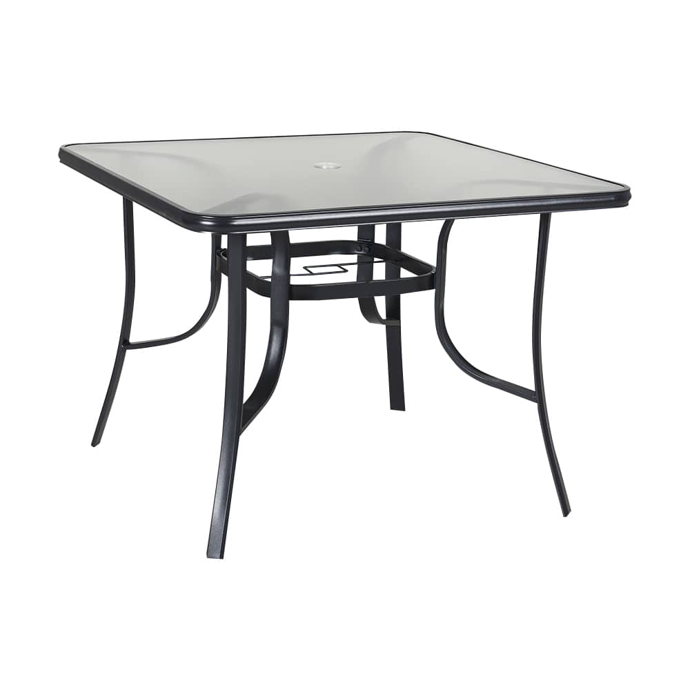 Table de jardin carrée en acier noire 40&nbsp;po VERTUO