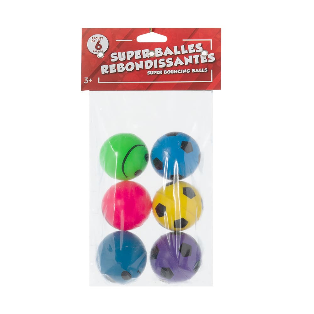 Ensemble de 6 super balles rebondissantes