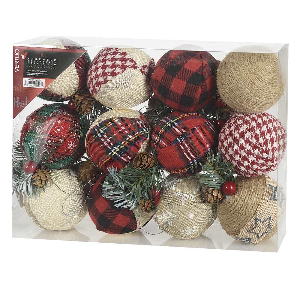 Boules de Noël 3&nbsp;1/8&nbsp;po Ens/12