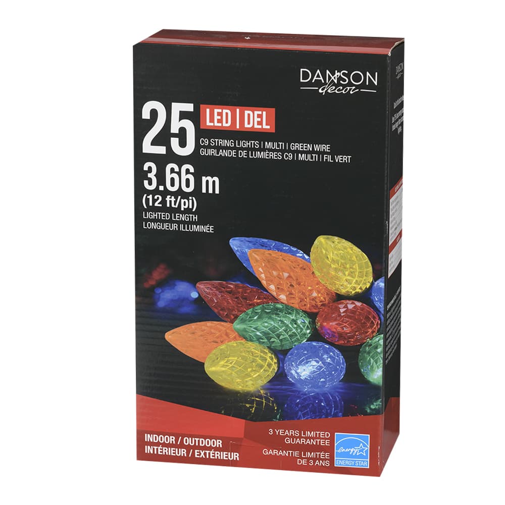 Jeu de 25 lumières DEL C9 Multicolore