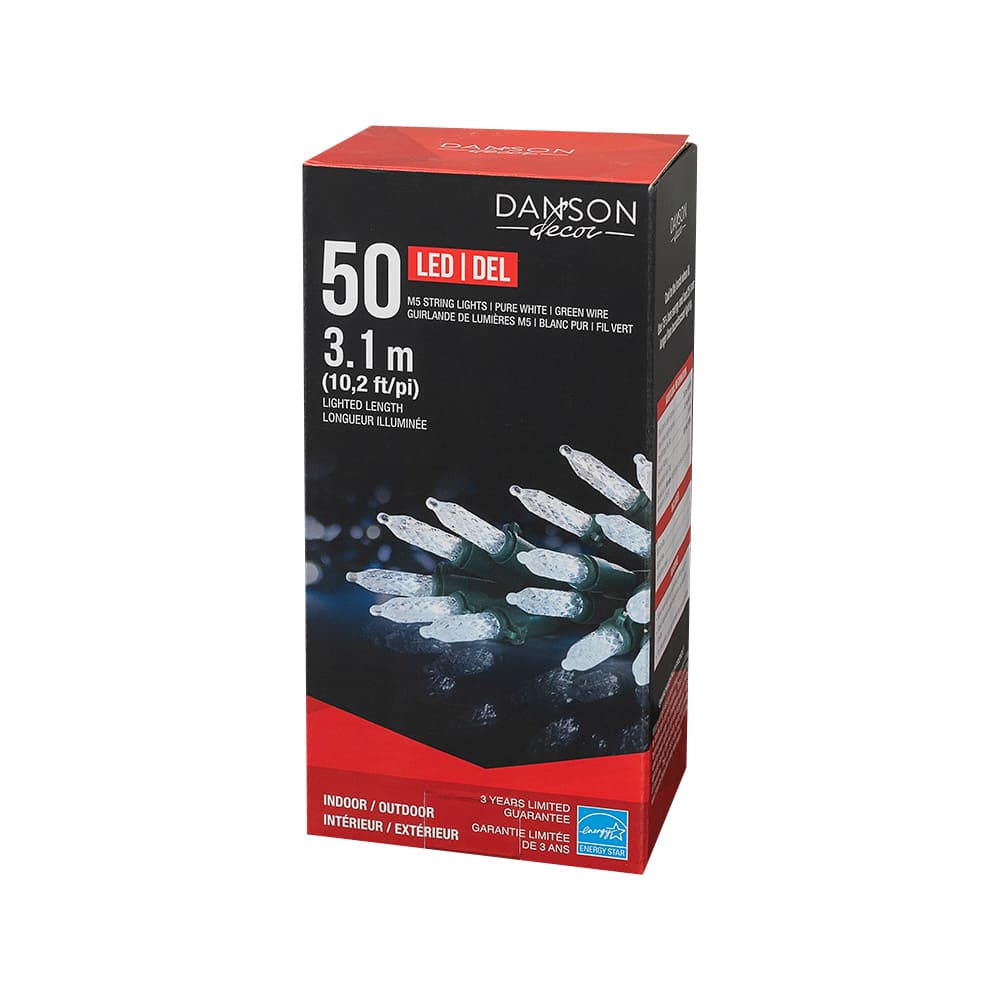 Jeu de 50 lumières DEL M5 Blanc&nbsp;pur