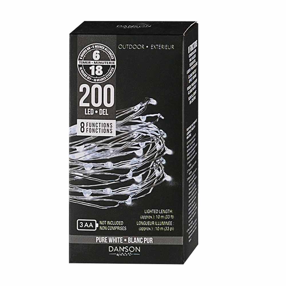 200 Micro LED Lights Set Pure White