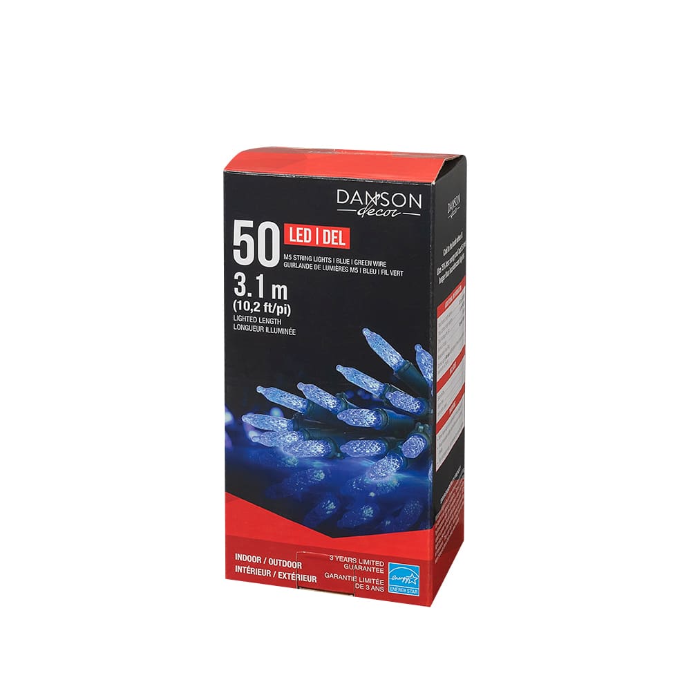 Jeu de 50 lumières DEL M5 bleu