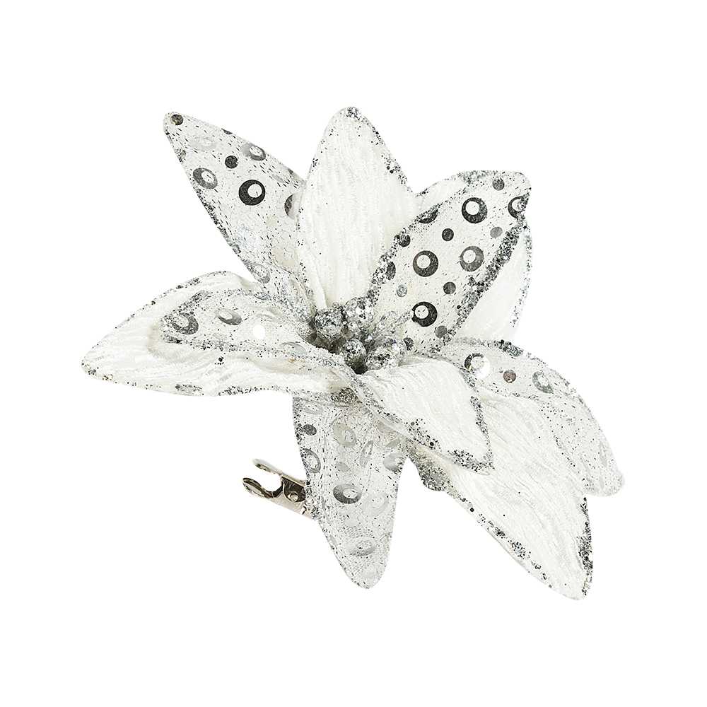 Poinsettia à pince blanc 6&nbsp;po