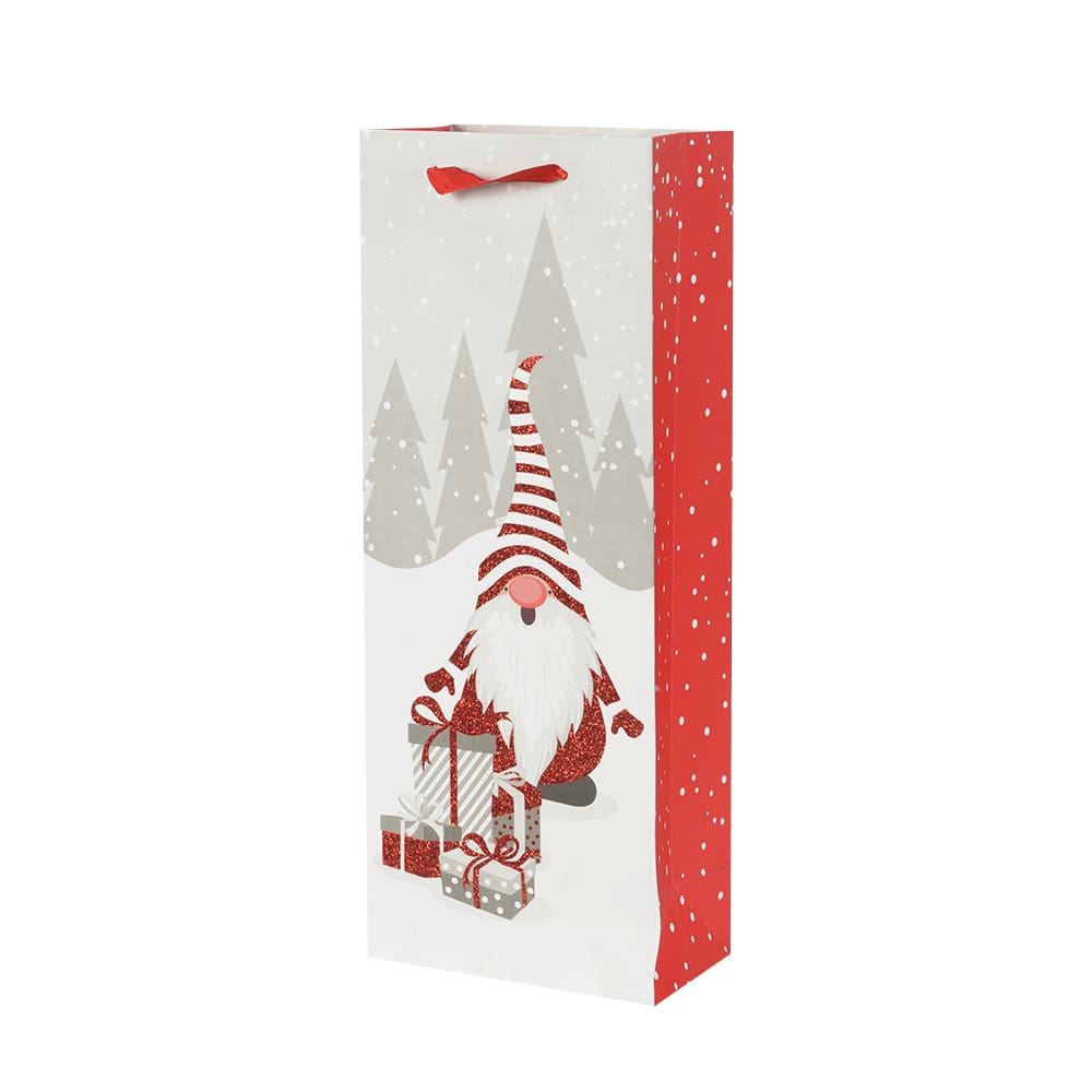 Sac cadeau de Noël bouteille de vin