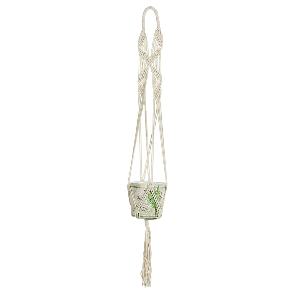 VERTUO Macrame Plant Hanger Beige 39 3/8 in.