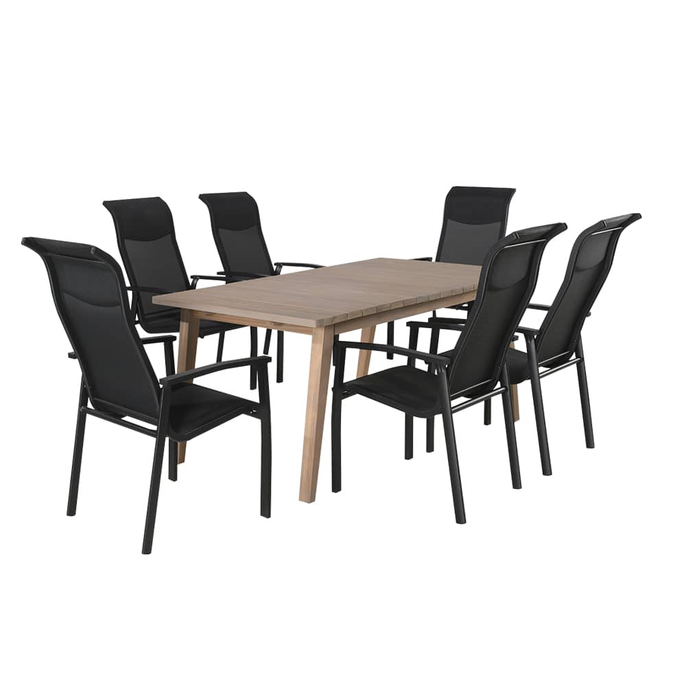 VERTUO Black Aluminum Comfort High Back Patio Chair
