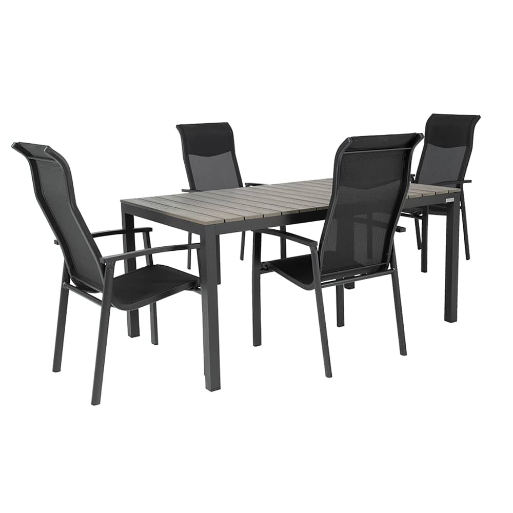 VERTUO Black Aluminum Comfort High Back Patio Chair