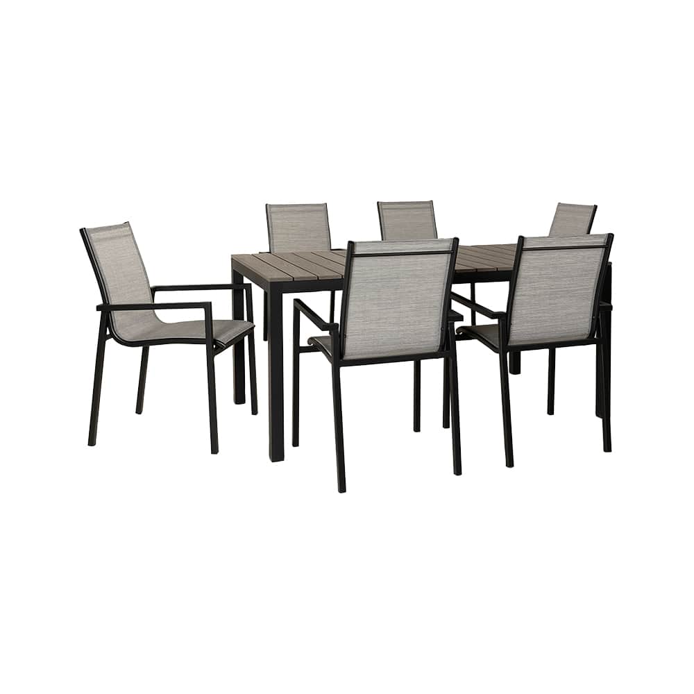 Table de jardin rectangulaire en aluminium et bois de composite 37&nbsp;po&nbsp;x&nbsp;63&nbsp;po VERTUO