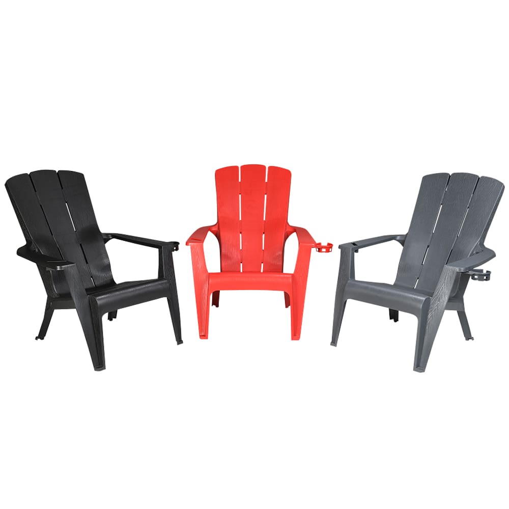 Chaise Adirondack de luxe en résine gris foncé GRACIOUS LIVING