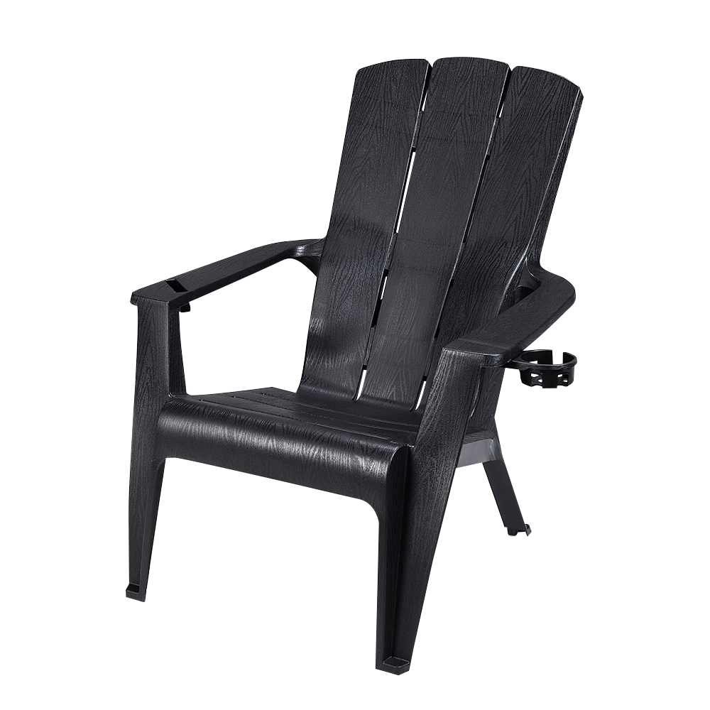 Chaise Adirondack de luxe en résine noir GRACIOUS LIVING