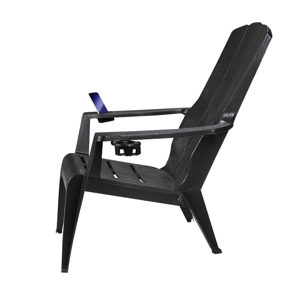 GRACIOUS LIVING Deluxe Adirondack Resin Chair Black