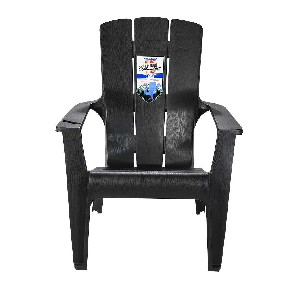 GRACIOUS LIVING Deluxe Adirondack Resin Chair Black