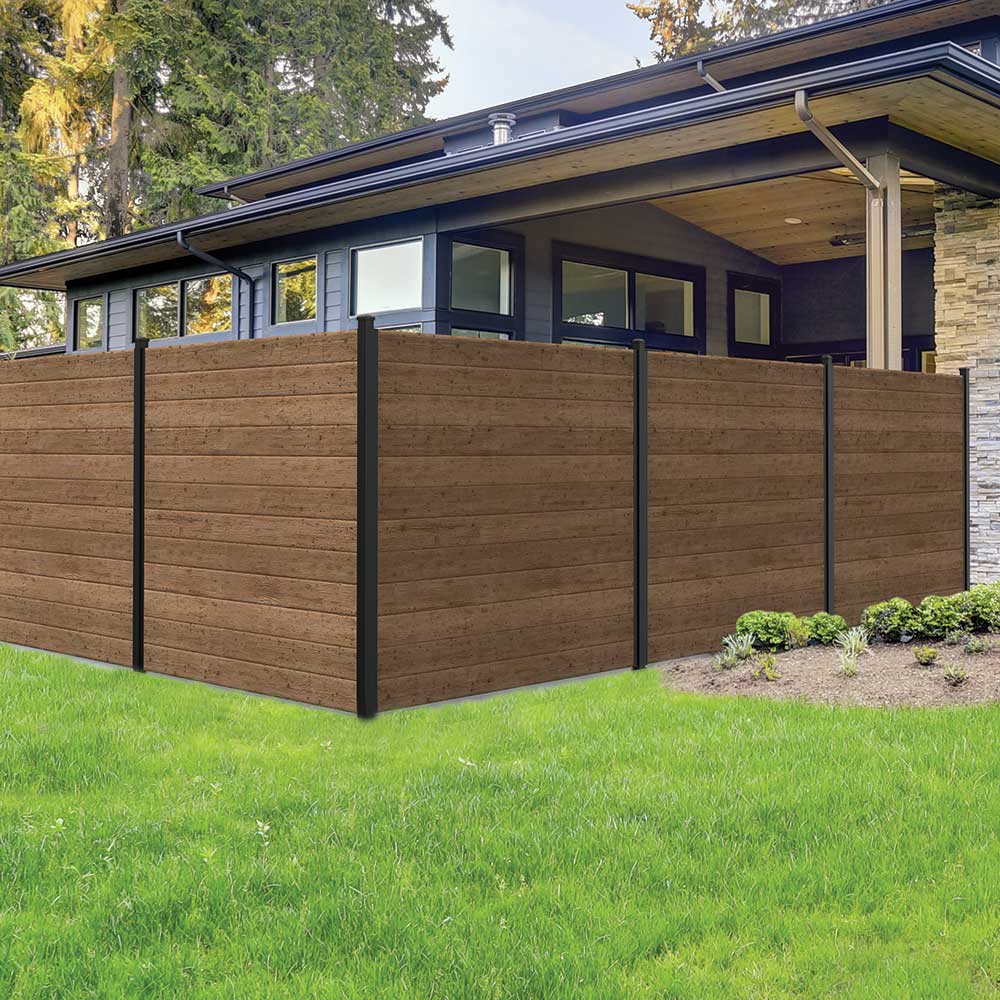 Poteau universel pour clôture en acier noir 76&nbsp;po