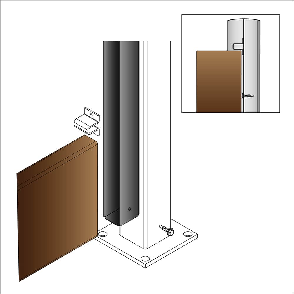 Poteau universel pour clôture en acier noir 76&nbsp;po