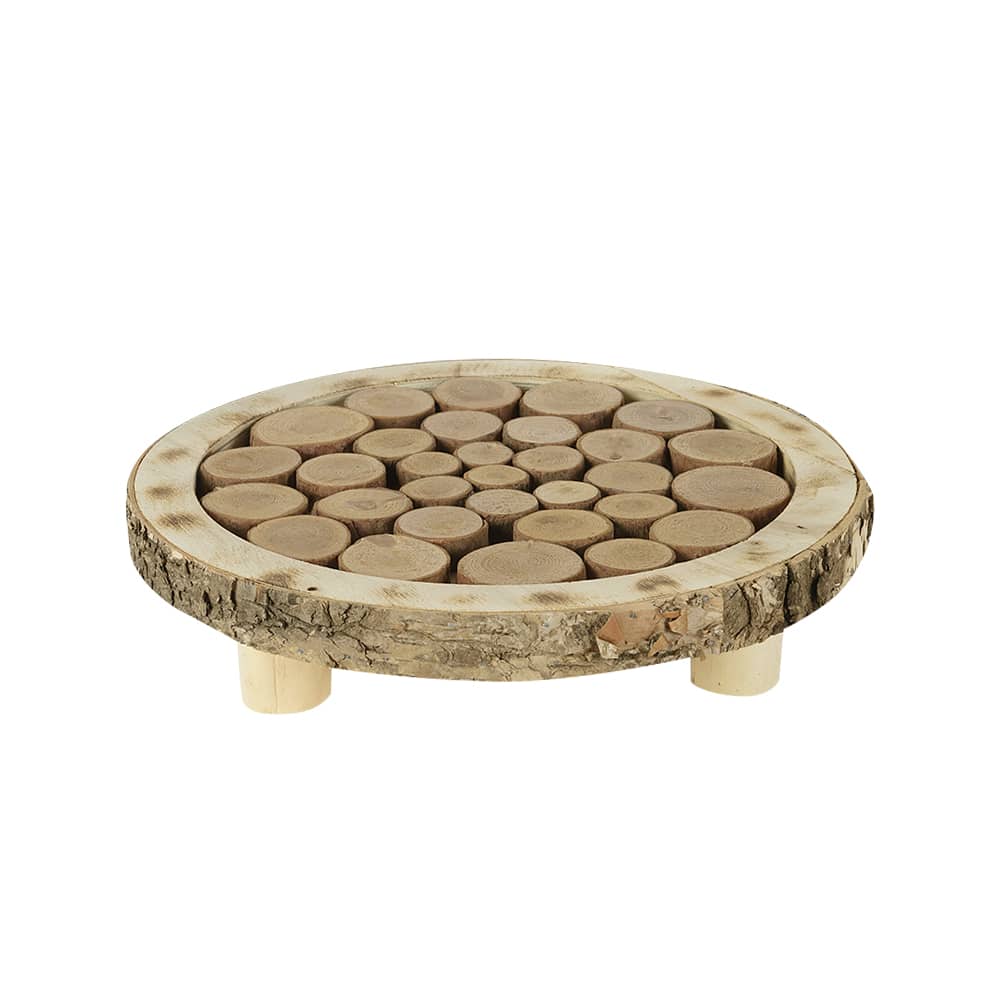 Sous-plat rondins de bois 10&nbsp;po VERTUO