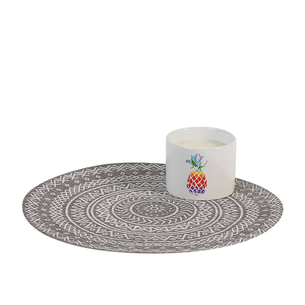 Napperon rond gris 15&nbsp;po VERTUO