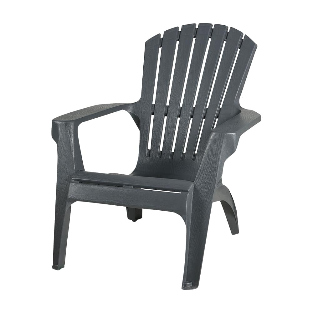 Chaise Adirondack robuste en résine gris foncé GRACIOUS LIVING
