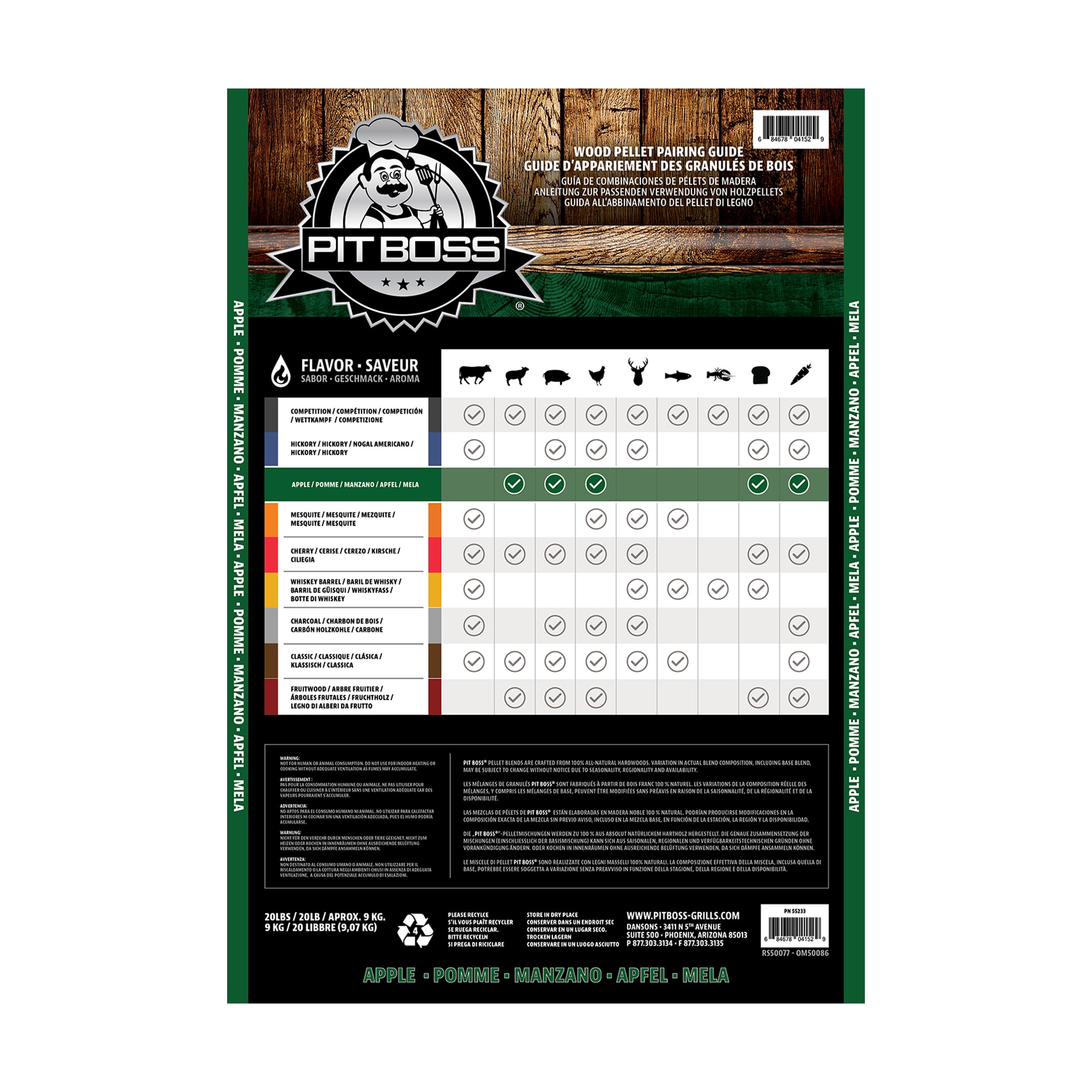 Granules de bois pour BBQ Mélange Pomme 20&nbsp;lb