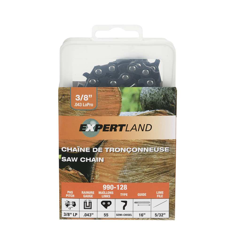 Chaîne de remplacement pour scie 16&nbsp;po, 3/8&nbsp;po&nbsp;LP, 0,043&nbsp;po, 55&nbsp;maillons