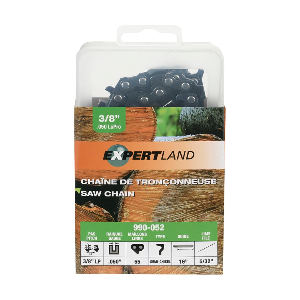 Chaîne de remplacement pour scie 16&nbsp;po, 3/8&nbsp;po&nbsp;LP, 0,050&nbsp;po, 55&nbsp;maillons