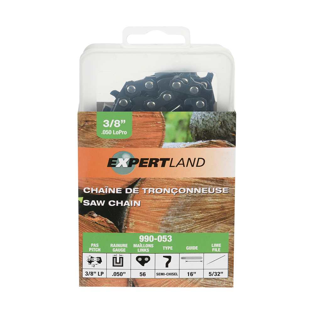 Chaîne de remplacement pour scie 16 po, 3/8 po LP, 0,050 po, 56 maillons