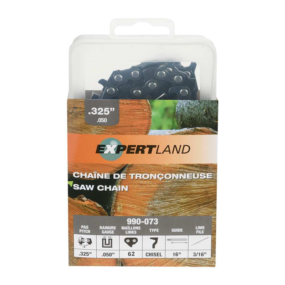 Chaîne de remplacement pour scie 16 po, 0,325 po, 0,050 po, 62 maillons