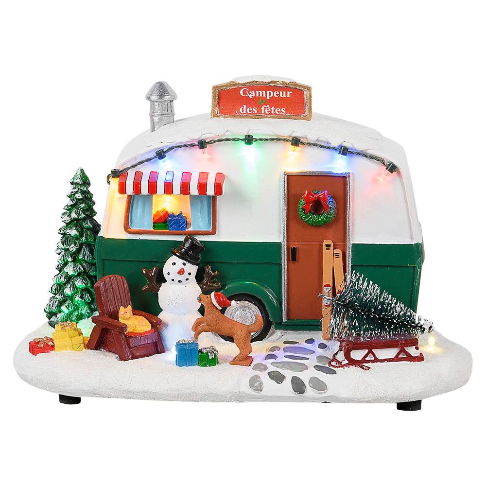 Roulotte campeur illuminée