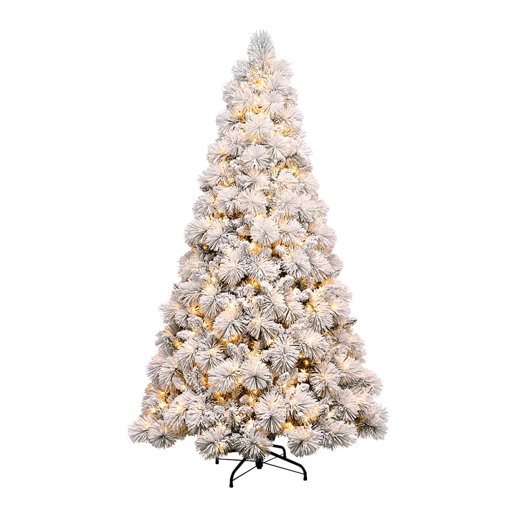 Arbre de Noël illuminé et enneigé Megeve 7 pi 6 po VERTUO