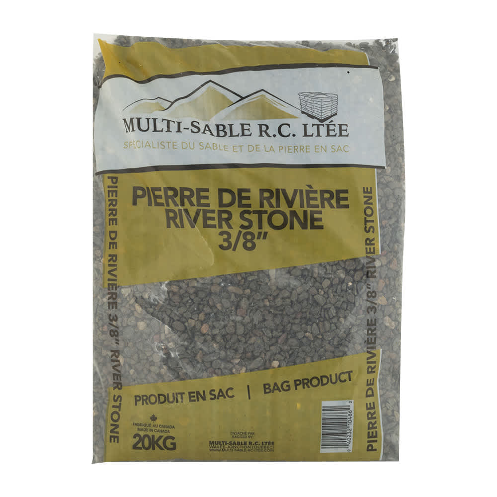 Pierre de rivière 3/8&nbsp;po 20&nbsp;kg