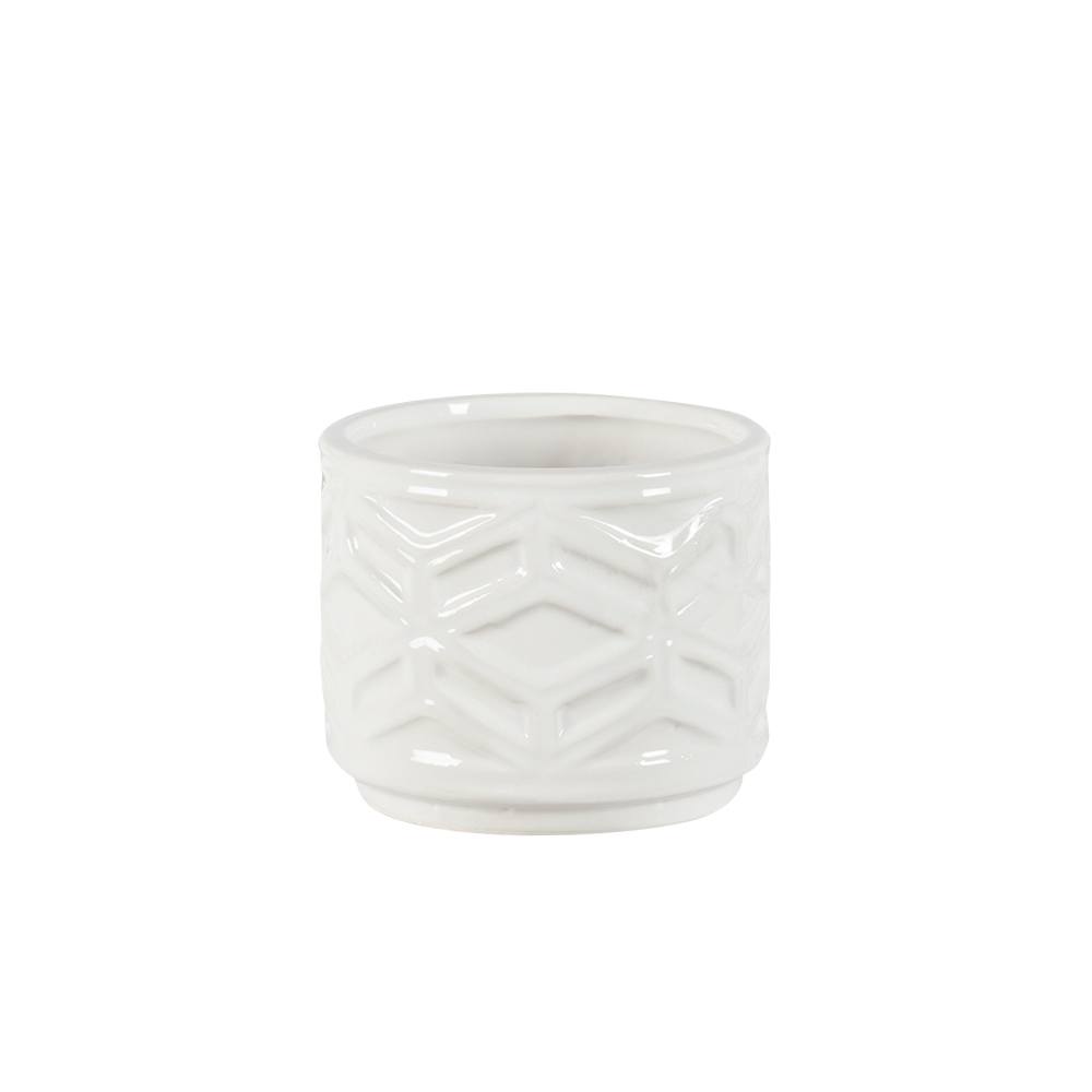 Cache-pot Hexago blanc 3 1/2 po VERTUO