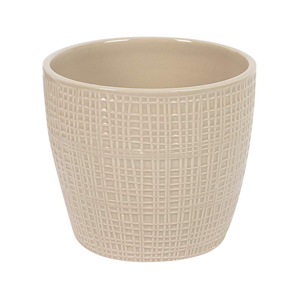 Cache-pot effet tissé beige 5 1/4 po VERTUO
