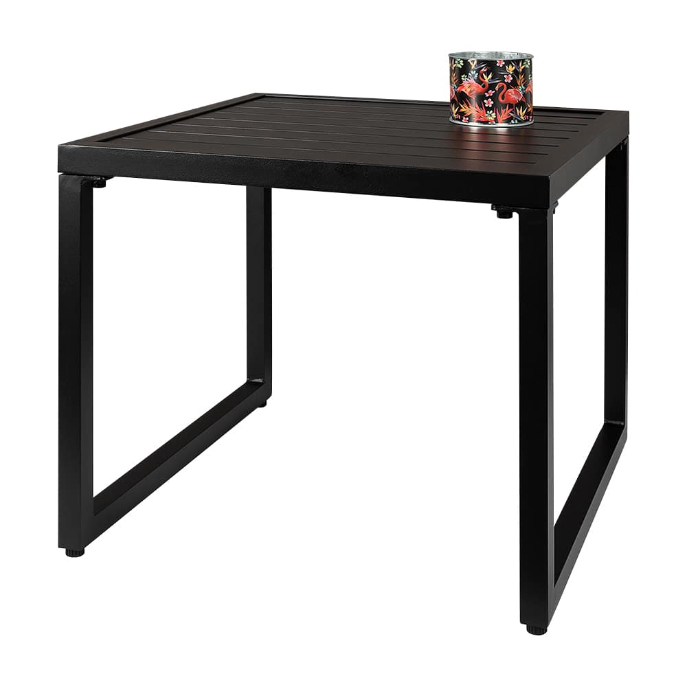 Table d'appoint carrée en aluminium noire 18&nbsp;3/4&nbsp;po VERTUO