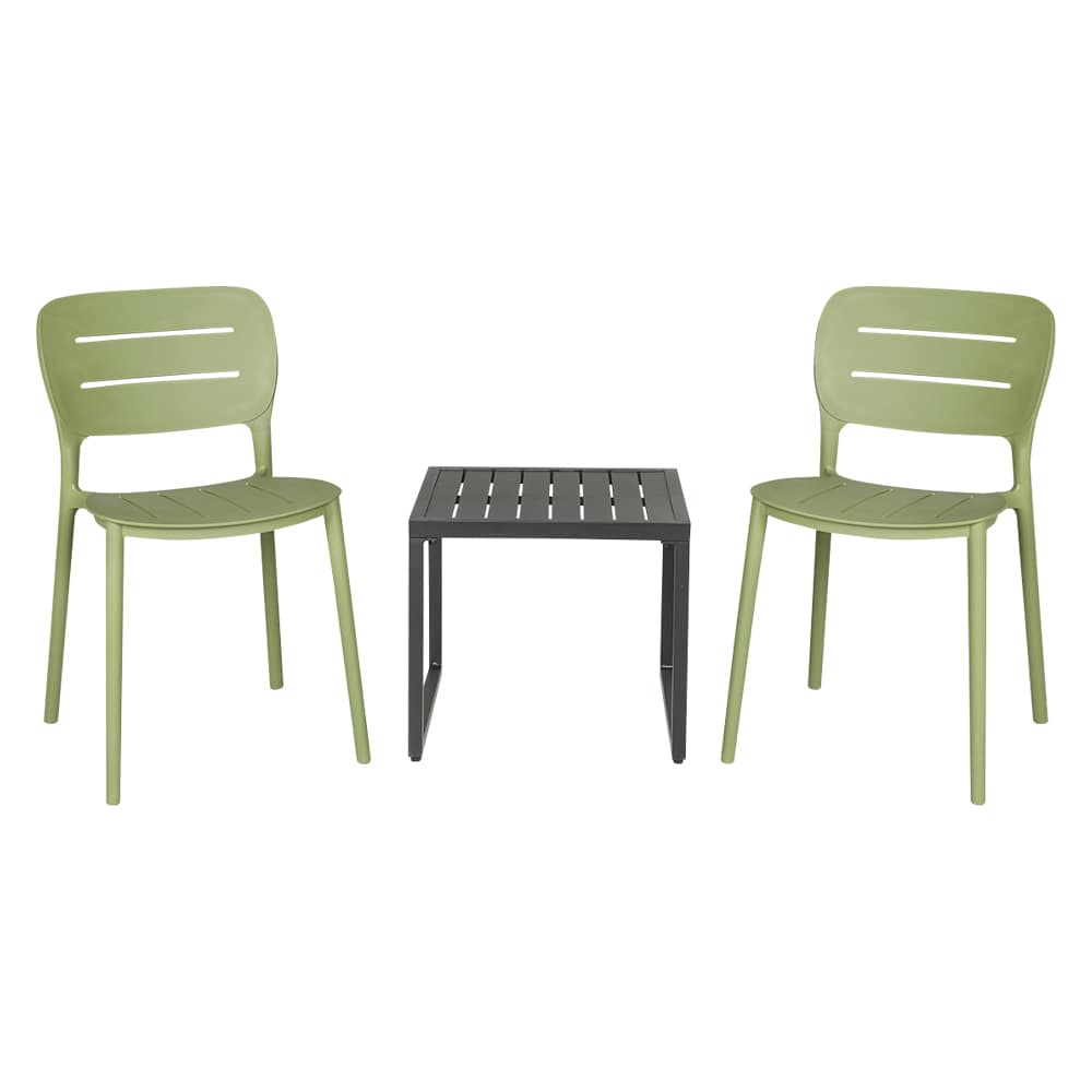 Table d'appoint carrée en aluminium noire 18&nbsp;3/4&nbsp;po VERTUO