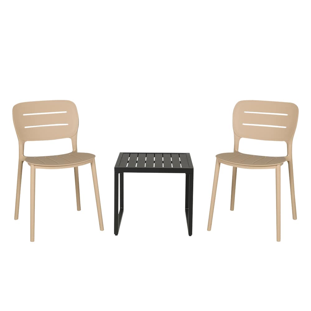 Table d'appoint carrée en aluminium noire 18&nbsp;3/4&nbsp;po VERTUO