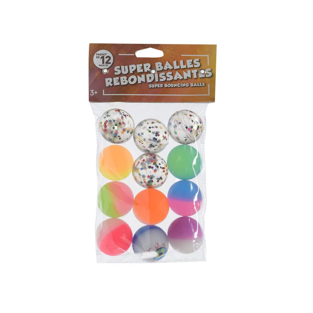 Ensemble de 12 super balles rebondissantes