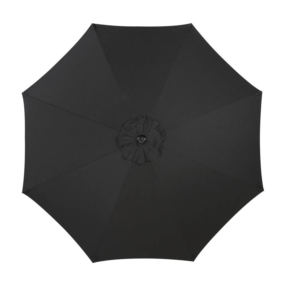 Parasol inclinable noir avec mât en aluminium 9 pi VERTUO