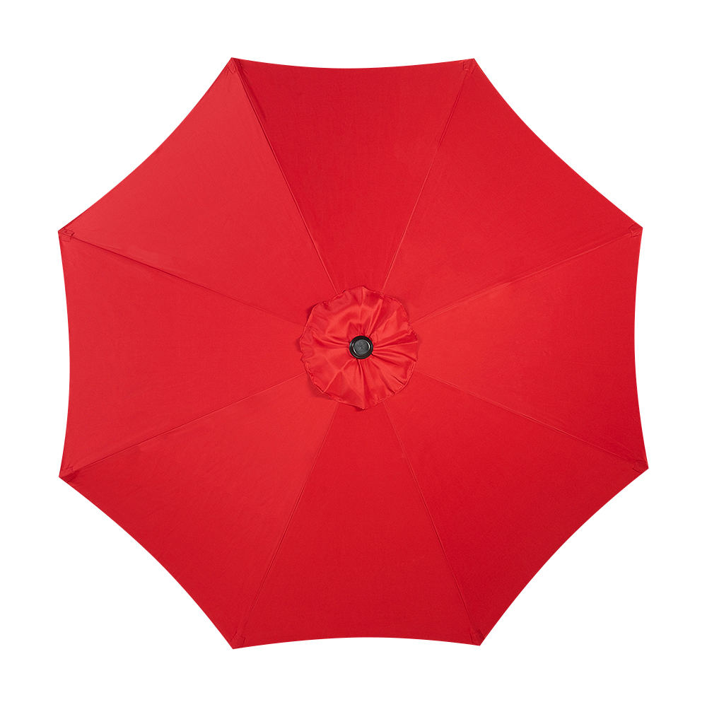 Parasol inclinable rouge avec mât en aluminium 9 pi VERTUO