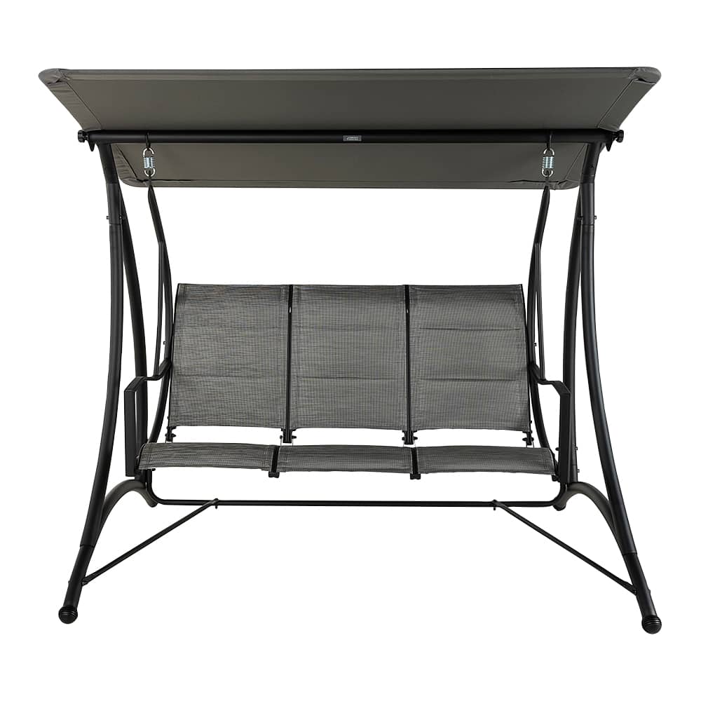 Deluxe Black & Grey Steel 3-Seater Swing