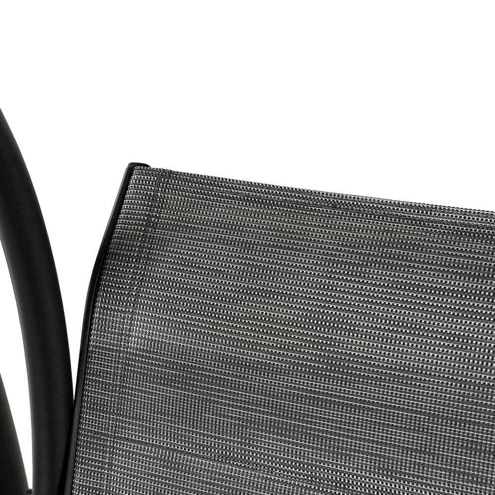 Deluxe Black & Grey Steel 3-Seater Swing
