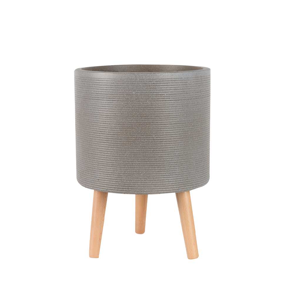 Cache-pot sur pieds taupe 11 3/4 po VERTUO