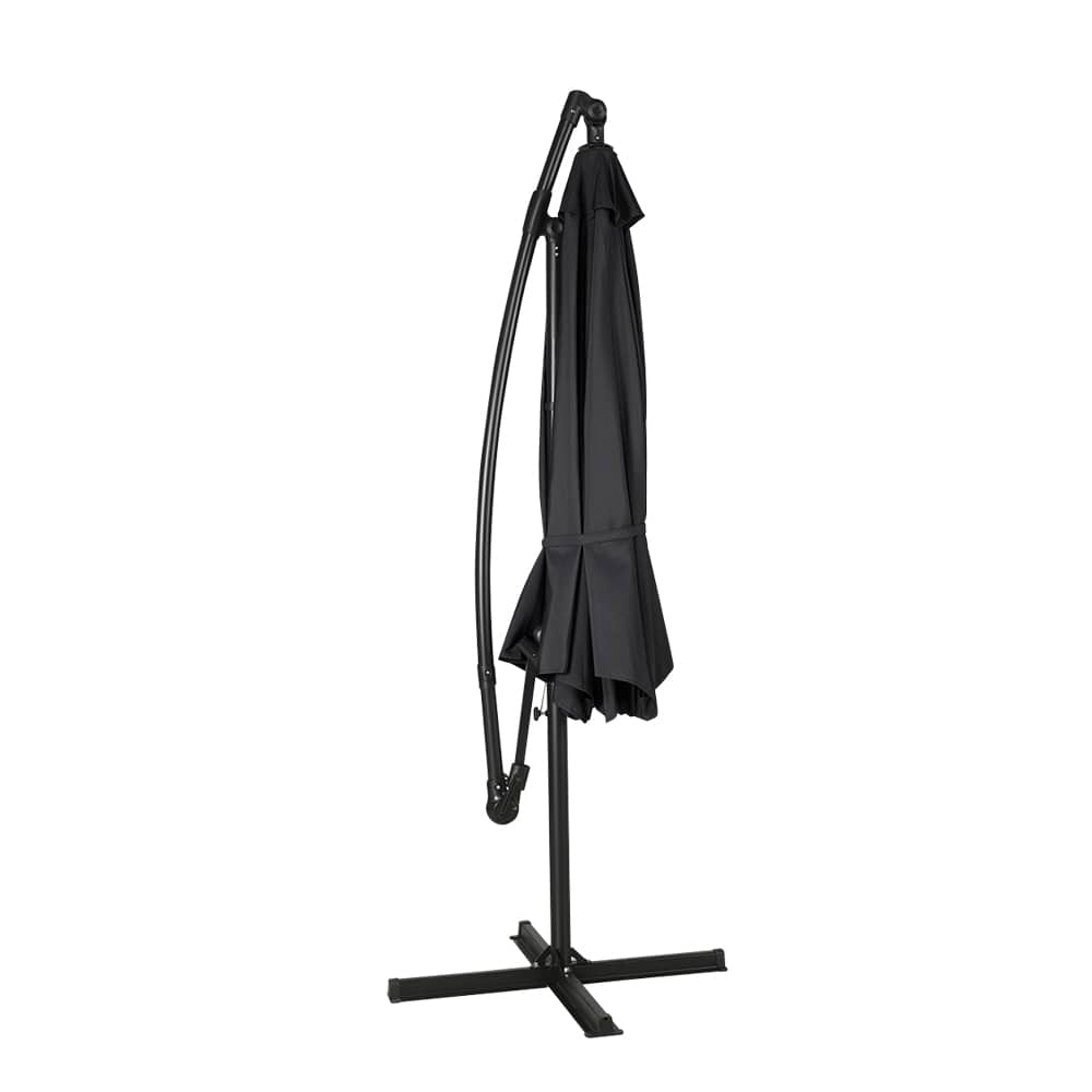Parasol déporté en aluminium et acier noir 9&nbsp;pi 6&nbsp;po VERTUO