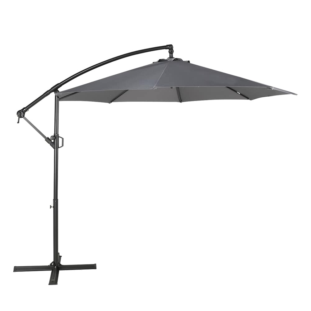 Parasol déporté en aluminium et acier gris 9&nbsp;pi 6&nbsp;po VERTUO