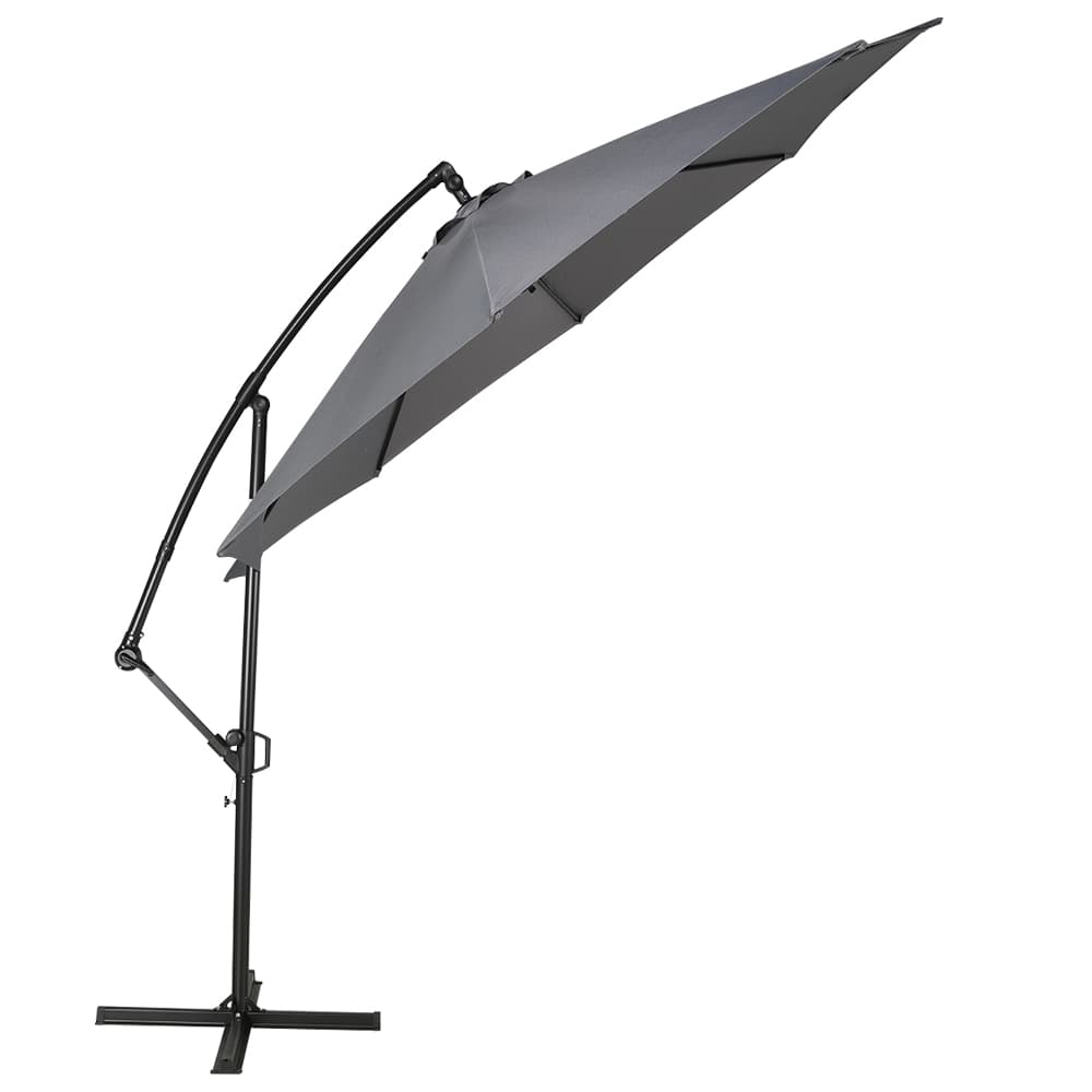 Parasol déporté en aluminium et acier gris 9&nbsp;pi 6&nbsp;po VERTUO