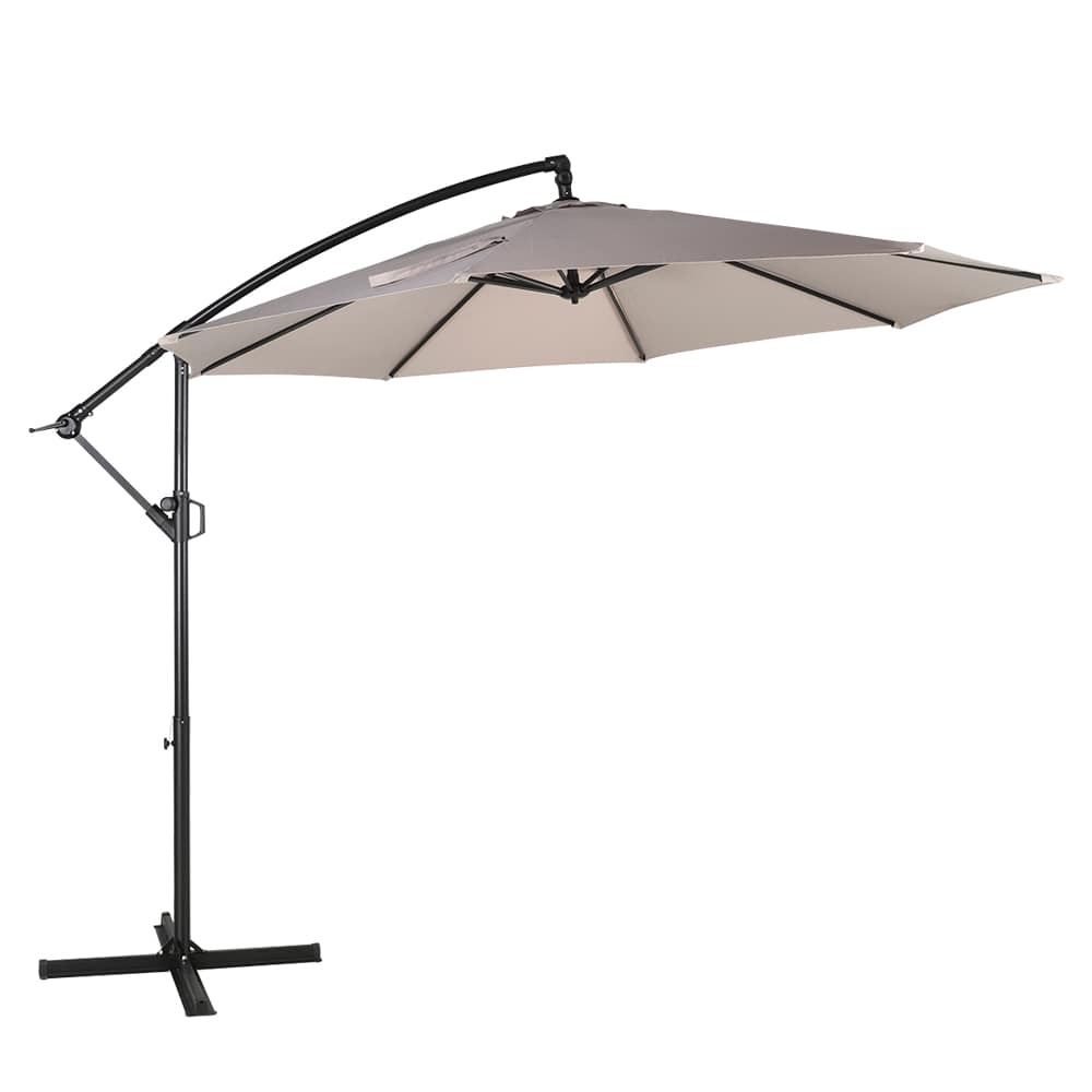 Parasol déporté en aluminium et acier grège 9&nbsp;pi 6&nbsp;po VERTUO