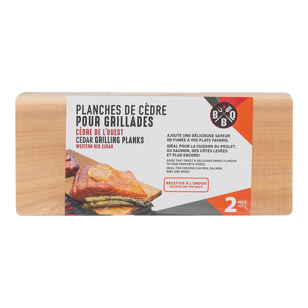 Planches de cuisson en cèdre 11&nbsp;3/4&nbsp;po&nbsp;x&nbsp;5&nbsp;1/4&nbsp;po Pqt/2