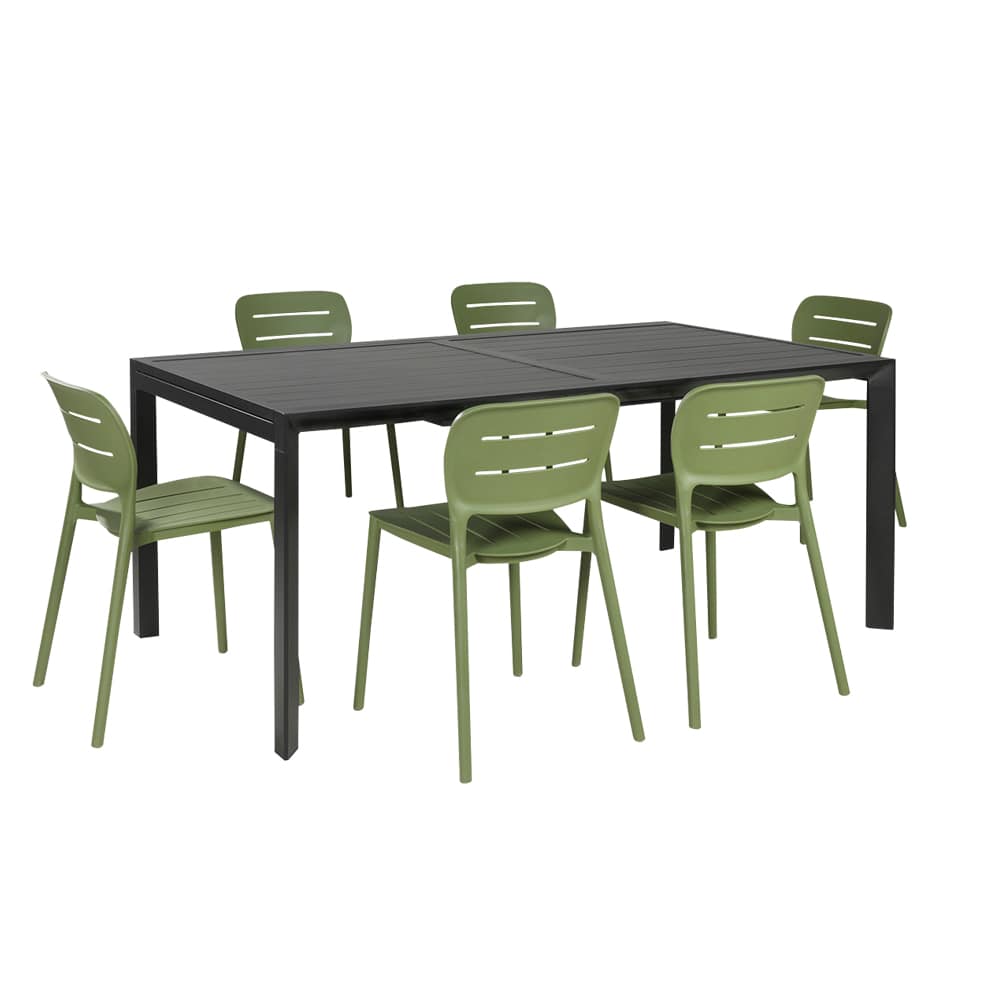 VERTUO Black Aluminum Rectangular Extendable Garden Table 39&nbsp;3/8&nbsp;in.&nbsp;x&nbsp;106&nbsp;1/4&nbsp;in.