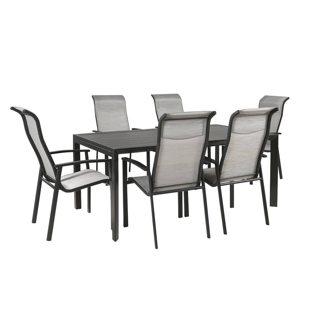 VERTUO Black Aluminum Rectangular Extendable Garden Table 39&nbsp;3/8&nbsp;in.&nbsp;x&nbsp;106&nbsp;1/4&nbsp;in.