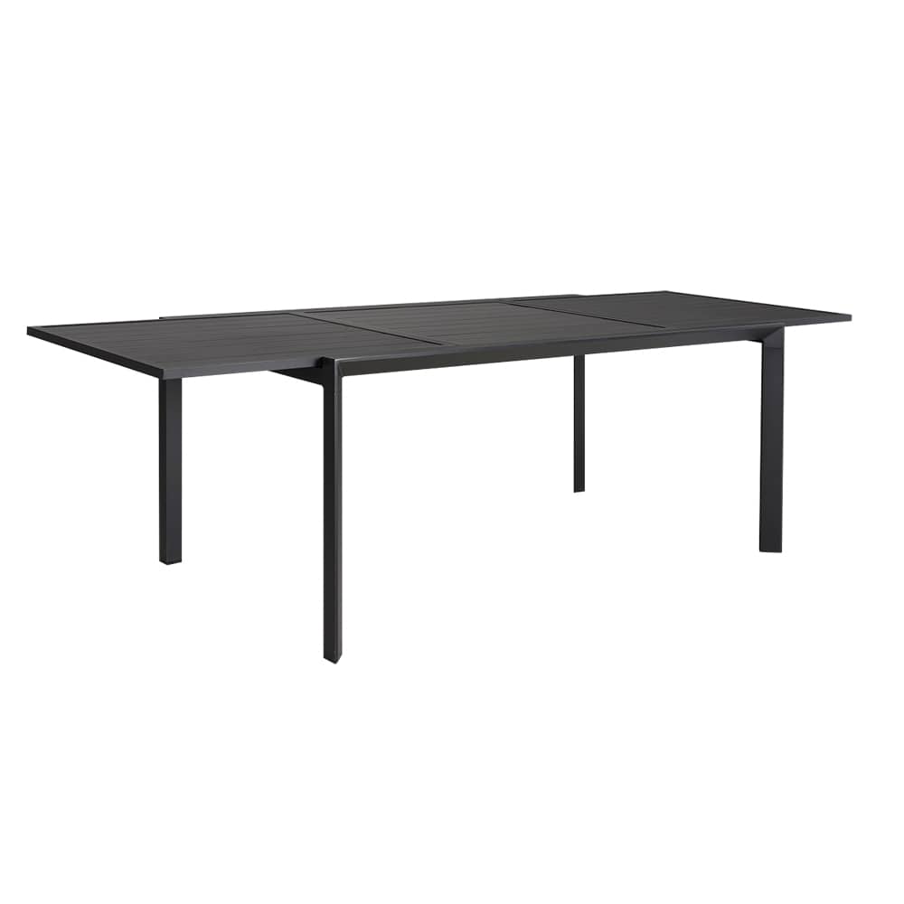 VERTUO Black Aluminum Rectangular Extendable Garden Table 39&nbsp;3/8&nbsp;in.&nbsp;x&nbsp;106&nbsp;1/4&nbsp;in.