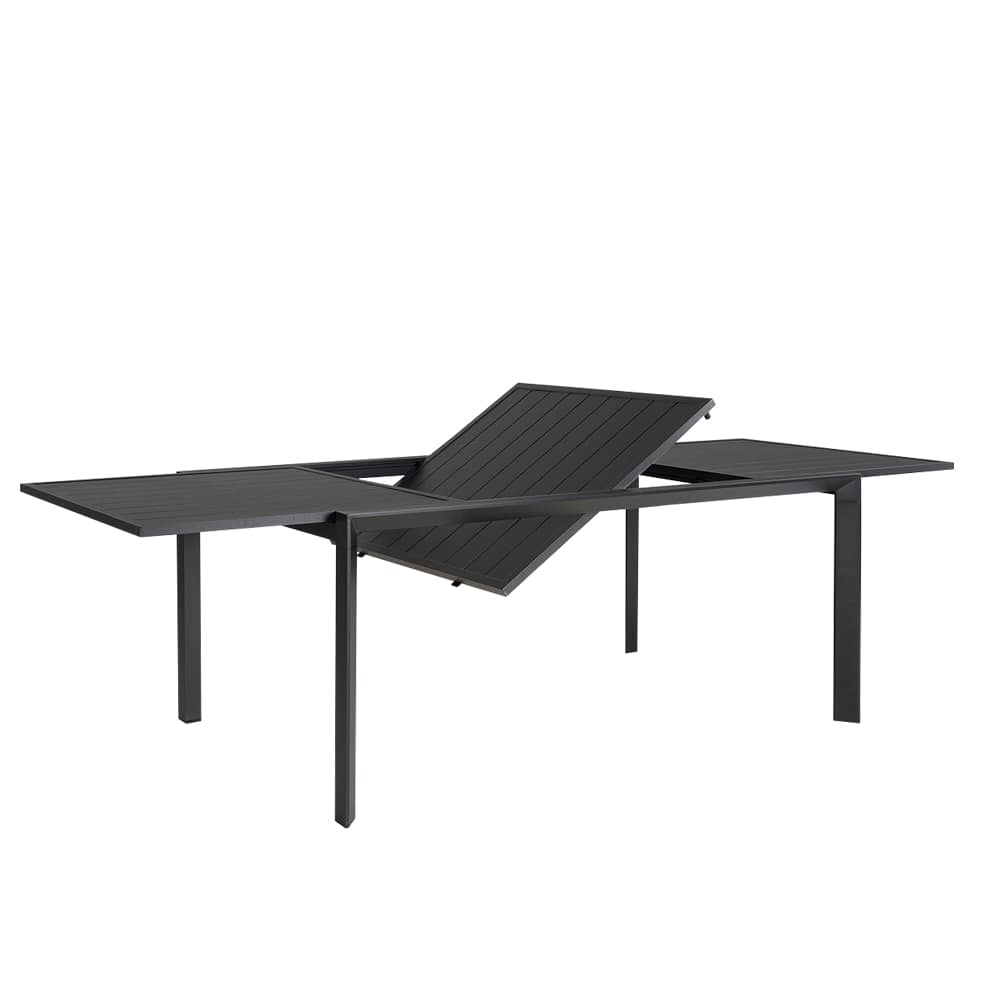 VERTUO Black Aluminum Rectangular Extendable Garden Table 39&nbsp;3/8&nbsp;in.&nbsp;x&nbsp;106&nbsp;1/4&nbsp;in.